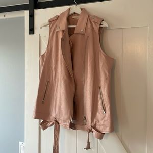 Blush pink sleeveless bomber